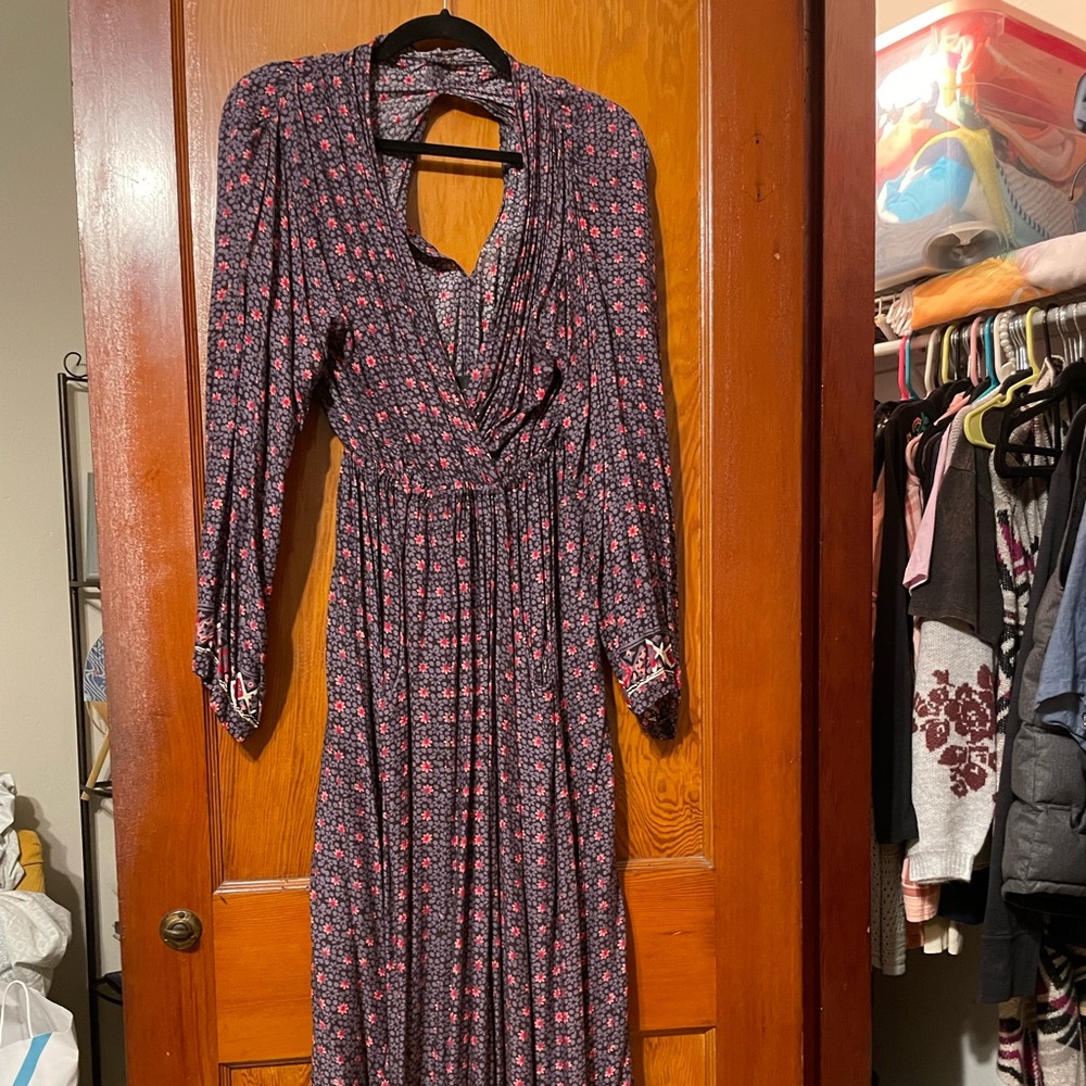 Long wrap dress/house coat from Anthro. Boho print